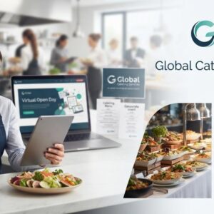 Global Catering Services recruitment banner promoting the Virtual Open Day in Abu Dhabi for Sales Person and Sales Supervisor job opportunities.