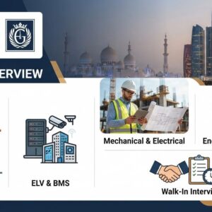 Al Gurg Group walk-in interview recruitment in Abu Dhabi for engineering, technical, and HSE job opportunities including Fire & Life Safety, ELV, BMS, and Mechanical roles.