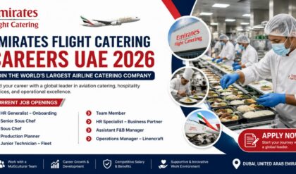 Emirates Flight Catering announces multiple job vacancies in Dubai for HR, culinary, engineering, production, operations, and hospitality professionals.