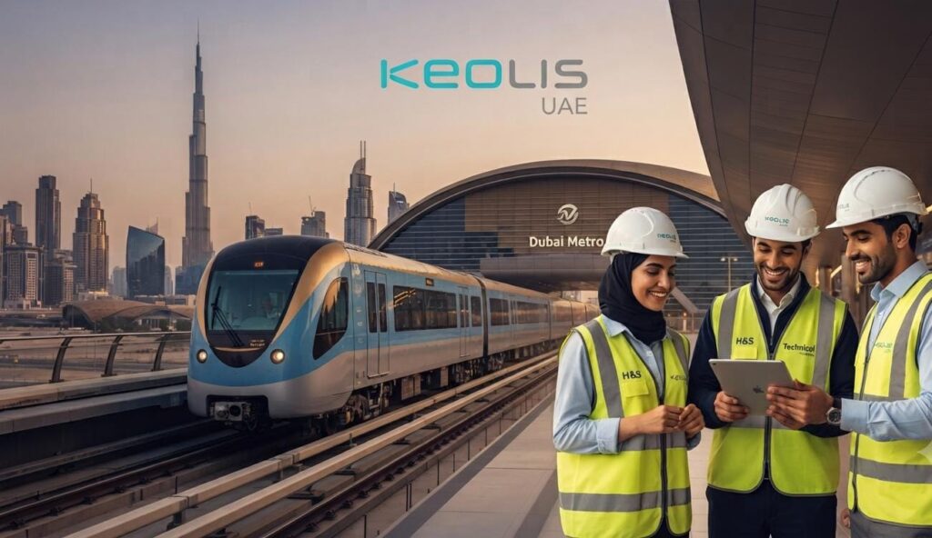 Keolis hiring for multiple engineering, maintenance, safety, and operations positions in Dubai, UAE.