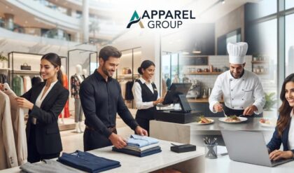 Employees working in Apparel Group retail stores in the UAE showcasing career opportunities across fashion, retail, hospitality, and corporate divisions.