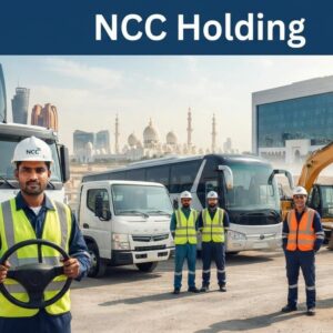 NCC Holding Open Day Recruitment in Abu Dhabi for Light Duty Driver, Heavy Duty Driver, Heavy Equipment Driver, and Road Sweeper Machine Operator positions.