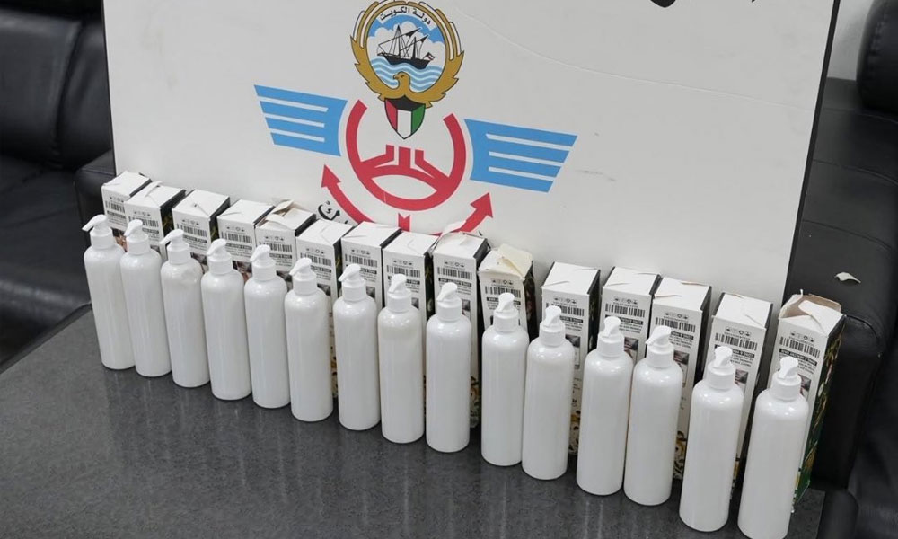 Chemical Liquid Hidden Inside Shampoo Bottles Seized ഷാംപൂ കുപ്പികളിൽ ഒളിപ്പിച്ച് ലഹരി കടത്താൻ ശ്രമം; 9 കിലോ രാസദ്രാവകം പിടികൂടി 1 drug kuwait