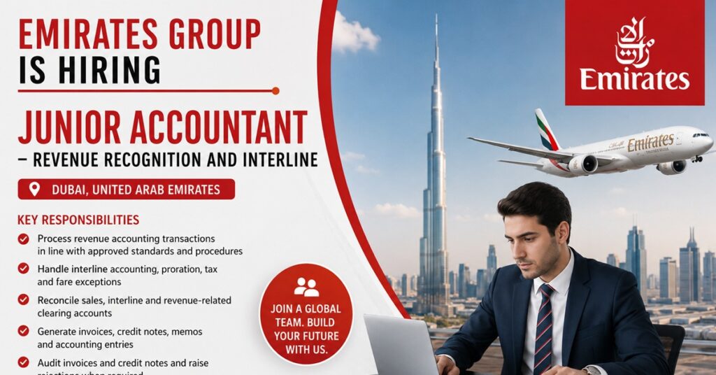 Emirates Group Careers 2026: Junior Accountant – Revenue Recognition and Interline in Dubai | Apply Online 1 EMRITES