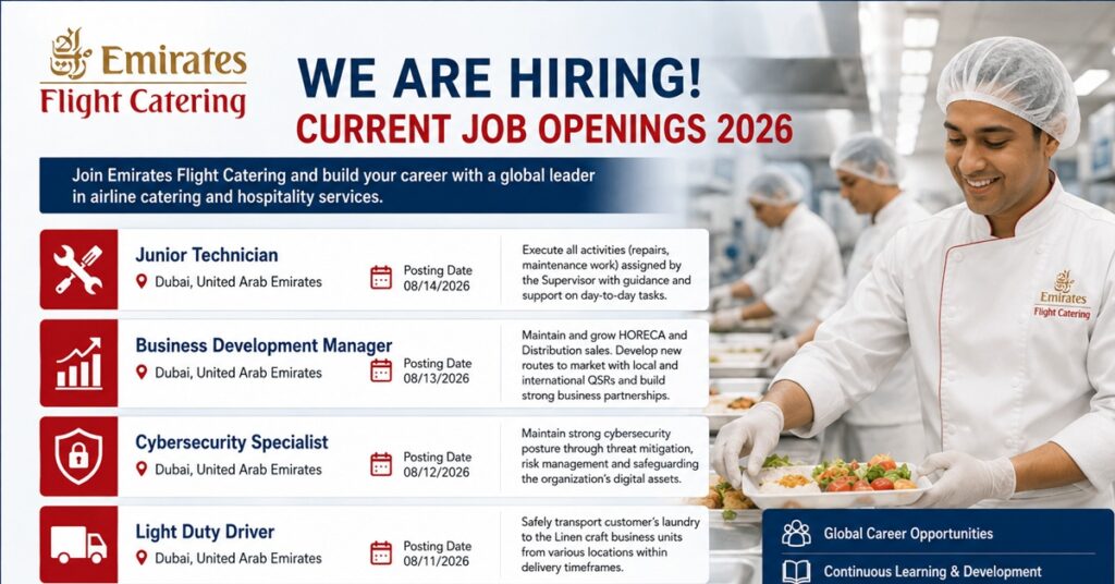 Emirates Flight Catering Careers 2026: Latest Job Vacancies in Dubai | Apply Online 1 JOB 456456
