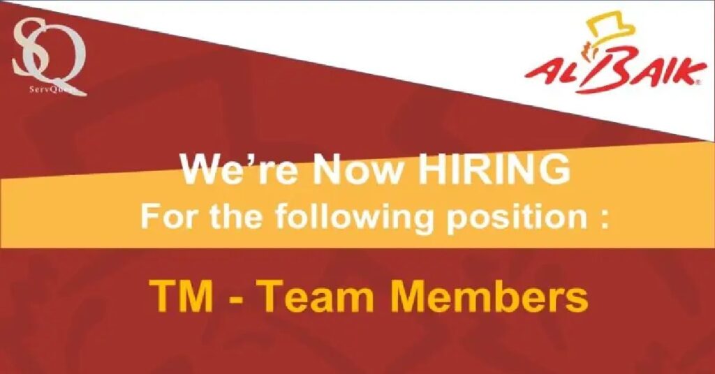 Al Baik Dubai Latest Jobs 2026: Team Member Vacancy Available in UAE 1 JOBS 111111