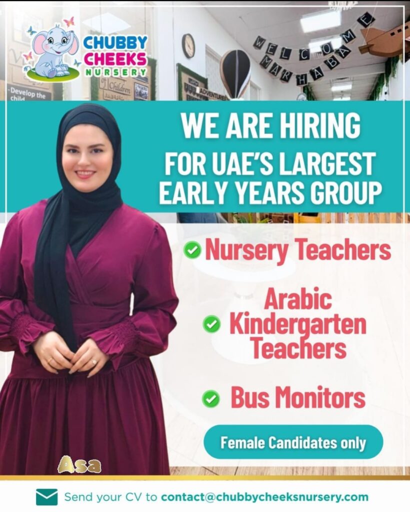 Chubby Cheeks Nursery UAE Careers 2026: Teaching and Support Staff Vacancies 1 UAE 44444