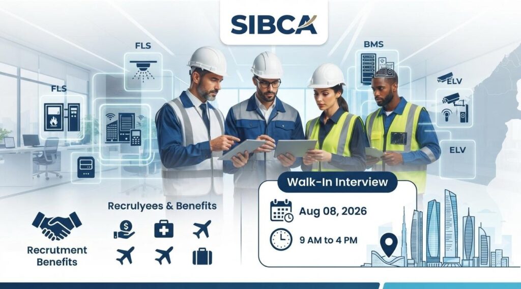 Looking for Engineering Jobs in UAE? SIBCA Walk-In Interview Offers Exciting Career Opportunities in Abu Dhabi | Apply Now For Latest Vacancies 1 SIBCA Walk-In Interview 2026 in Abu Dhabi for Service Engineers, BMS, ELV and Fire & Life Safety vacancies
