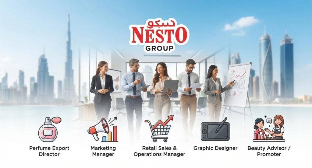 Nesto Group UAE Jobs 2026: New Vacancies Across Multiple Roles| Apply Now For Latest Vacancies 1 Nesto Group UAE Jobs 2026 – Latest vacancies in marketing, retail, design and beauty roles