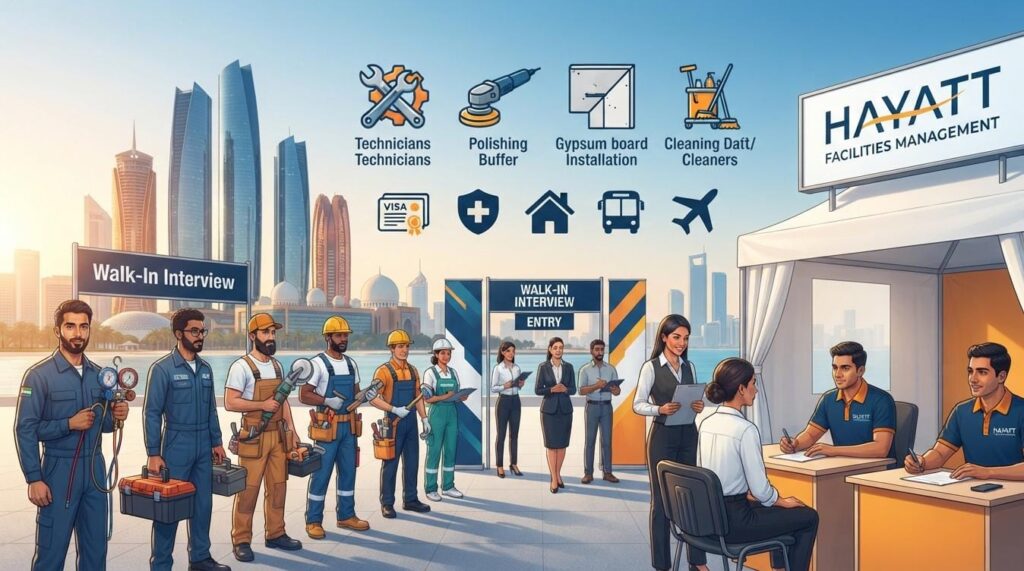 Hayatt Facilities Management Abu Dhabi Jobs 2026: Walk-In Interview for 9 Vacancies|Apply Now For Latest Vacancies 1 Hayatt Facilities Management Abu Dhabi Jobs 2026 walk-in interview for multiple vacancies