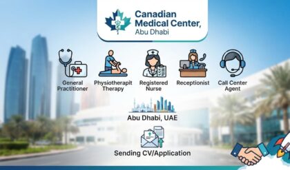 Canadian Medical Center Jobs in UAE 2026 – General Practitioner, Physiotherapist, Registered Nurse, Receptionist and Call Center Agent vacancies in Abu Dhabi.