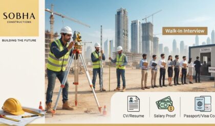 Sobha Constructions Careers 2026 walk-in interview for surveyor jobs in Dubai