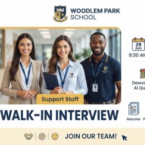 Woodlem Park School walk-in interview 2026 for Support Staff in Dubai