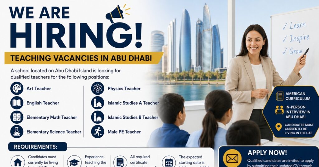 International Jubilee Private School Abu Dhabi Careers 2026: Multiple Teaching Vacancies | Apply Now 1 jobs 123456