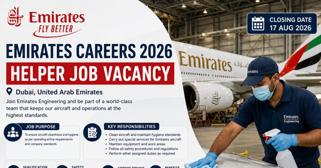 Dntata Helper Job Vacancy : Emirates Careers 2026: Helper Job Vacancy in Dubai | Apply Before 17 August 1 jobs 5555555