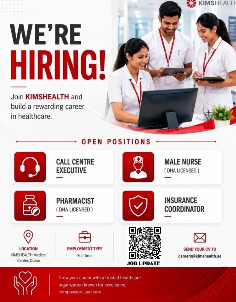 KIMSHEALTH Dubai Careers 2026 – Latest Healthcare Job Vacancies 1 jobs kims