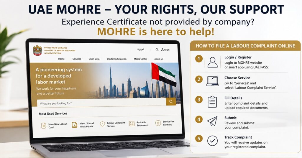 MOHRE Experience Certificate : UAEയിൽ കമ്പനി Experience Certificate നൽകുന്നില്ലേ? MOHRE വഴി ഡൗൺലോഡ് ചെയ്യാനാകുമോ ? ജീവനക്കാർ അറിയേണ്ട കാര്യങ്ങൾ 1 jobsssssss 1