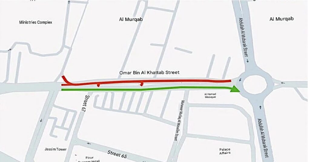 Kuwait road closure : കുവൈറ്റിലെ ഈ റോഡ് താൽക്കാലികമായി അടച്ചു 1 kuwait rode