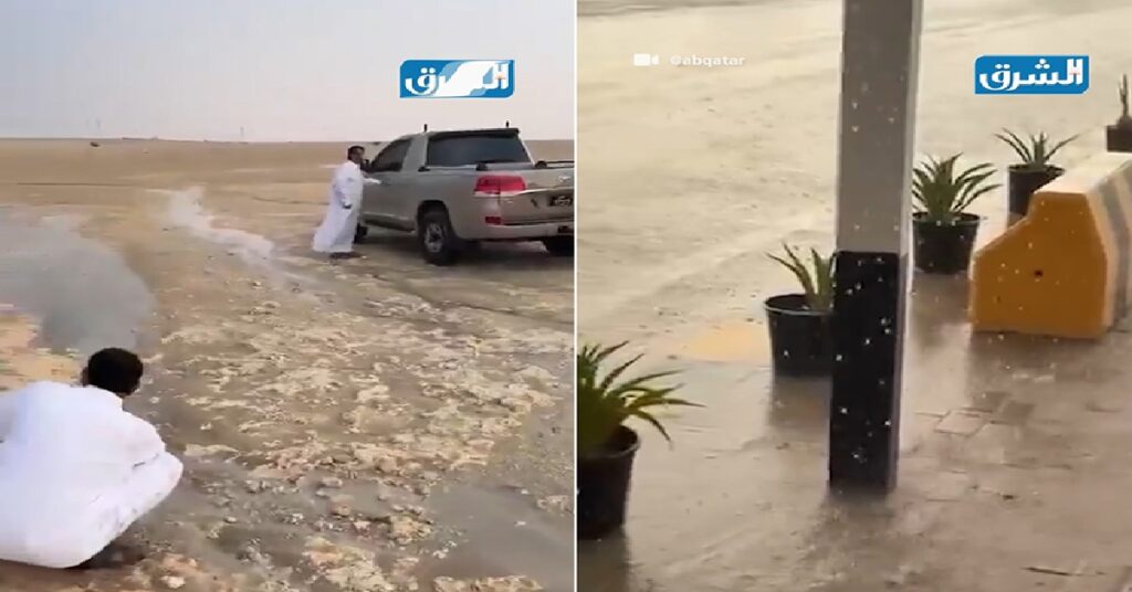 Qatar weather : കൊടും വേനലിൽ തുള്ളിക്ക് ഒരു കുടം പേമാരി ; ഖത്തറിൽ ഈ ഭാഗങ്ങളിൽ വേനൽ മഴ 1 rain 78945