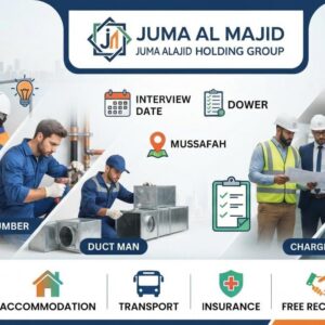 Juma Al Majid Walk-In Interview 2026 for 11 MEP jobs in Abu Dhabi