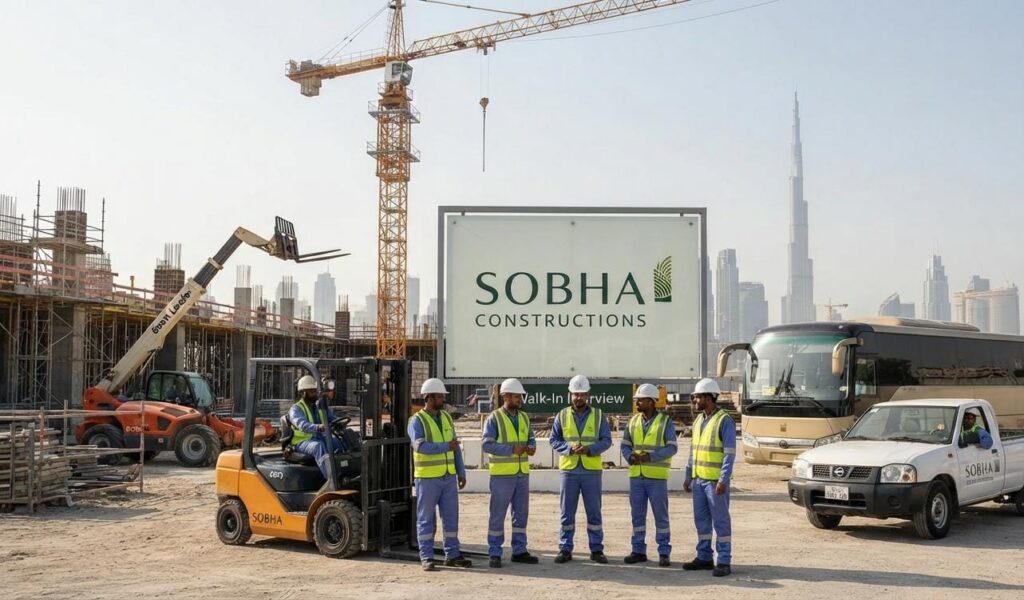 Sobha Constructions Walk-In Interview Dubai 2026: 5 Jobs Open|Apply Now For Latest Vacancies 1 Sobha Constructions walk-in interview Dubai 2026 for construction and driver jobs