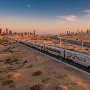 Etihad Rail service connecting Dubai and Abu Dhabi in 57 minutes