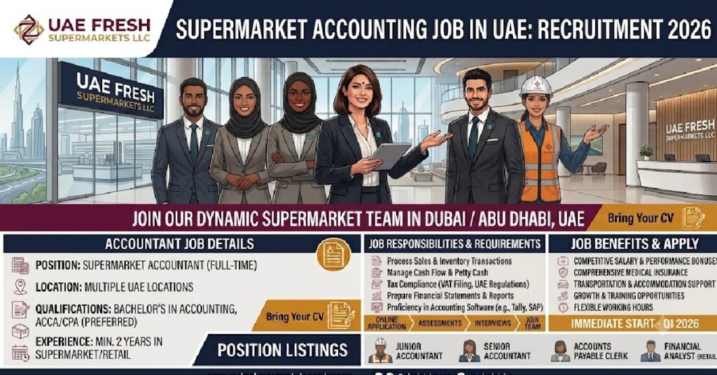 Accountant Job Vacancy in UAE 2026: Supermarket Hiring Candidates with Accounting Qualifications 1 job 77777777777