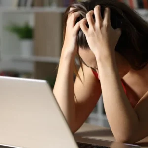 stressed online student iStock 1239843941 e1790600586985