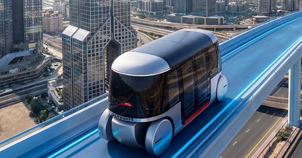 Dubai Introduces Driverless Electric Transport System ദുബായിൽ ഡ്രൈവറില്ലാ ഇലക്ട്രിക് ഗതാഗത സംവിധാനം പരീക്ഷണാടിസ്ഥാനത്തിൽ ആരംഭിച്ചു; നാലാഴ്ചത്തെ പരീക്ഷണം ബ്ലൂവാട്ടേഴ്സിൽ 1 Dubai glydways RTA e1791706588997