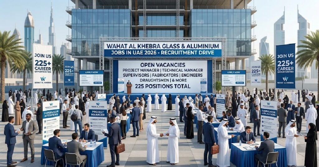 Wahat Al Khebra Glass & Aluminium Installation LLC Jobs in UAE 2026 – 225 Vacancies for Project Manager, Technical Manager, Supervisors, Fabricators & More 1 JOBS WALTH